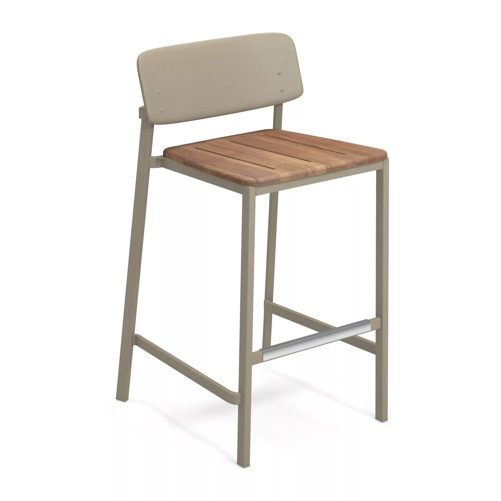 emu - Shine Outdoor-Barhocker 75cm Teak - taupe/Sitzfläche Teak/BxHxT 54x97 günstig online kaufen