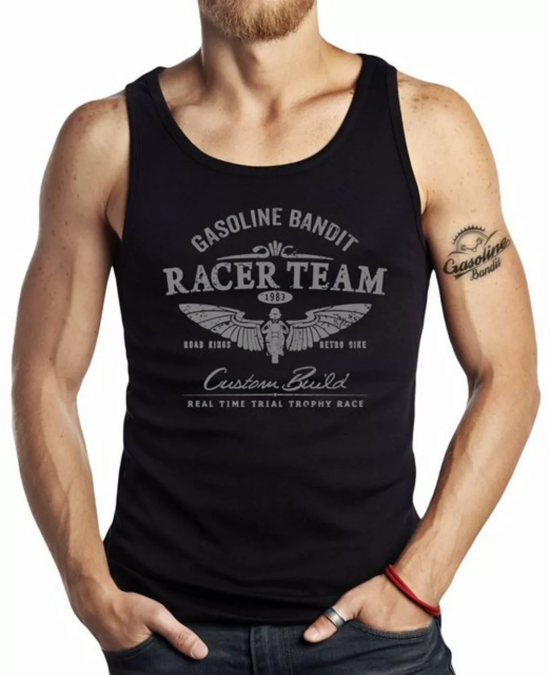GASOLINE BANDIT® Tanktop für Hot Rod Biker Racer Motorrad Fans: Racer Team günstig online kaufen