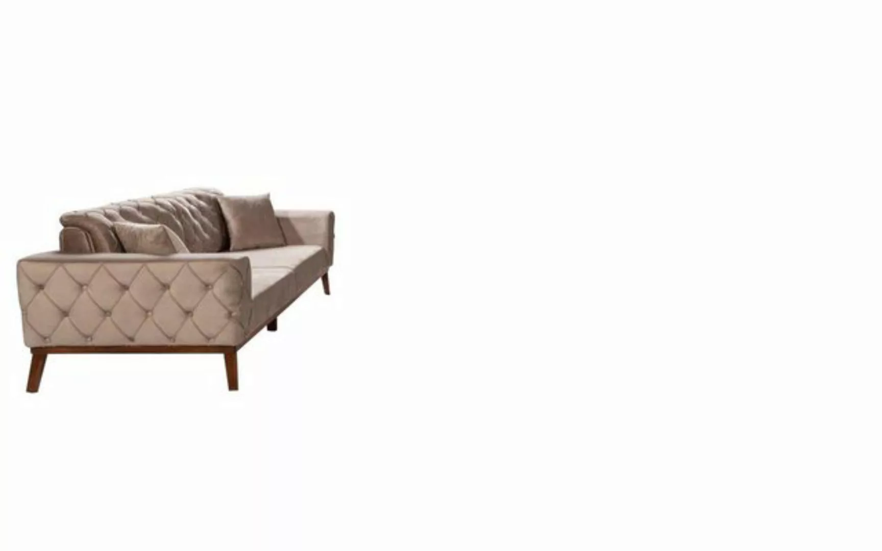 JVmoebel Sofa Sofagarnitur Sofa 3+3+1 Sitz Wohnzimmer Braun Sessel Stoff, M günstig online kaufen