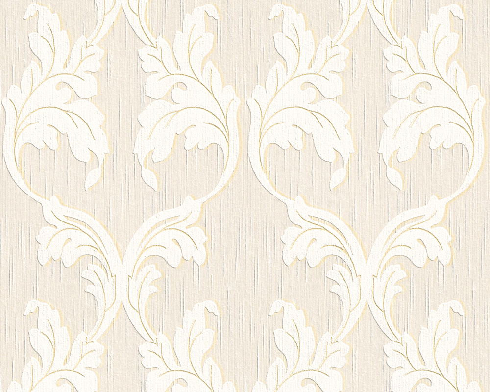 Bricoflor Elegante Tapete mit Ranken Blätter Vliestapete in Creme Weiß für günstig online kaufen