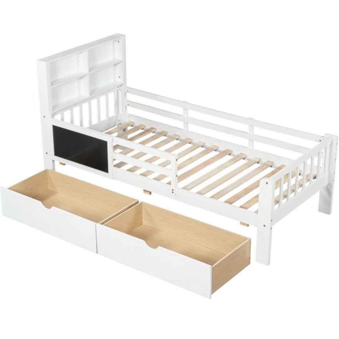 HAUSS SPLOE Kinderbett 90x200cm mit Mehrfunktionen, Schubladen und Tafel, o günstig online kaufen