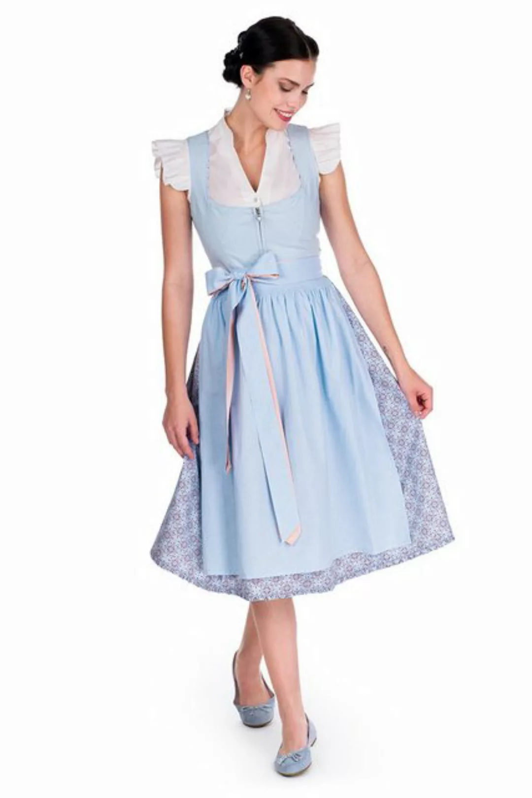 Alpenfee Tracht Dirndl Midi Dirndl 2tlg. - EILIN - eisblau günstig online kaufen