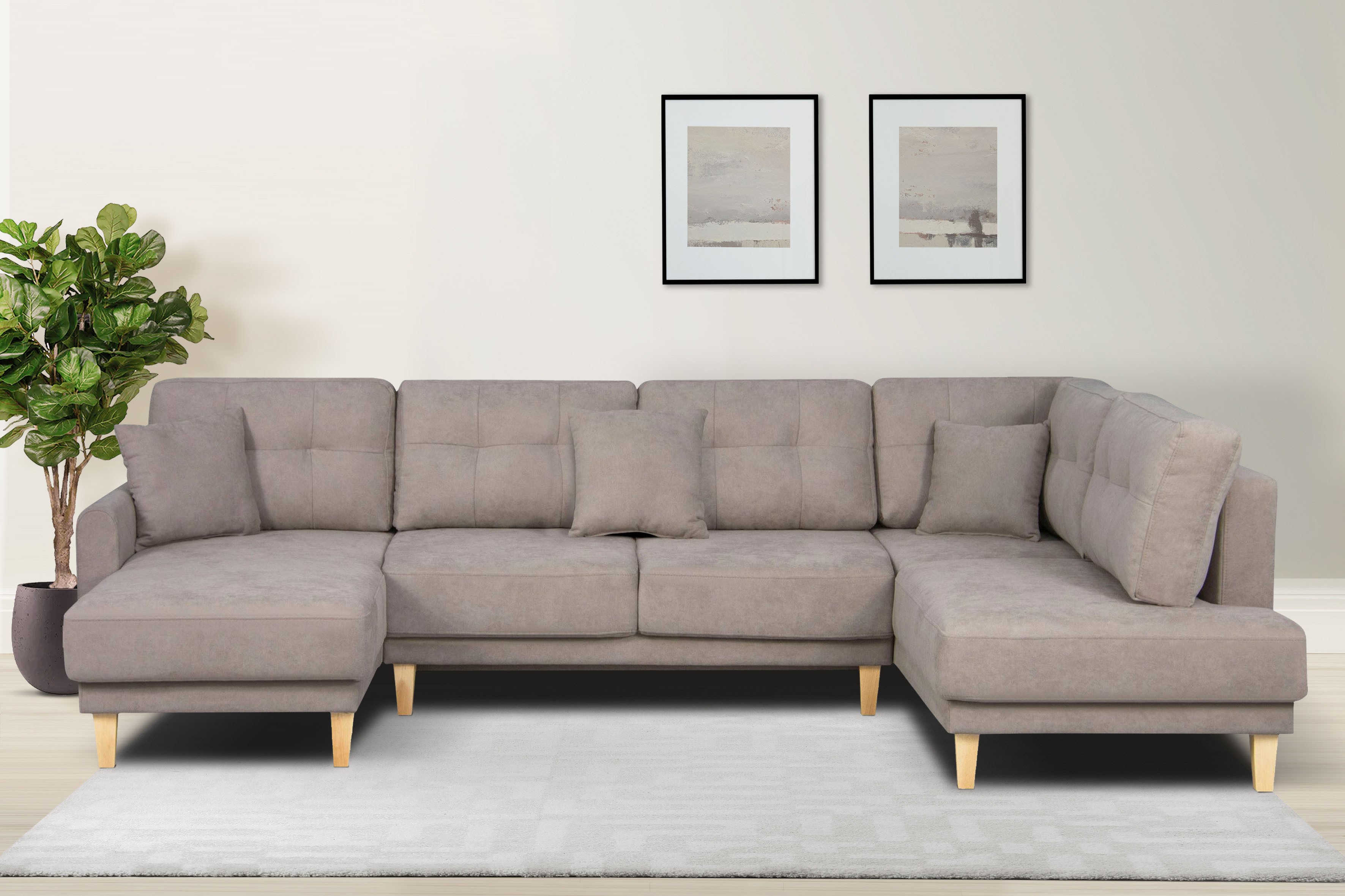 Home affaire Wohnlandschaft "TRIPLO U-Form wahlweise mit Schlaffunktion, B/ günstig online kaufen