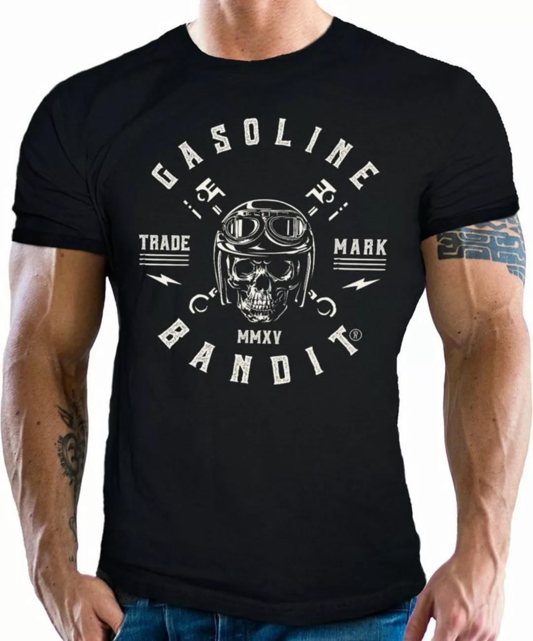 GASOLINE BANDIT® T-Shirt für Motorradfahrer - Trademark MMXV günstig online kaufen