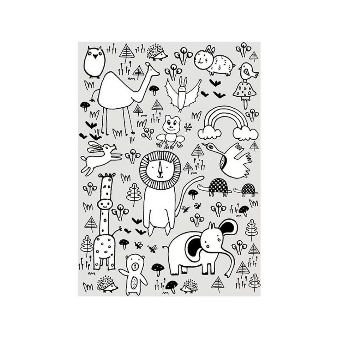 Komar Wandbild Scribble Park Tiere B/L: ca. 30x40 cm günstig online kaufen