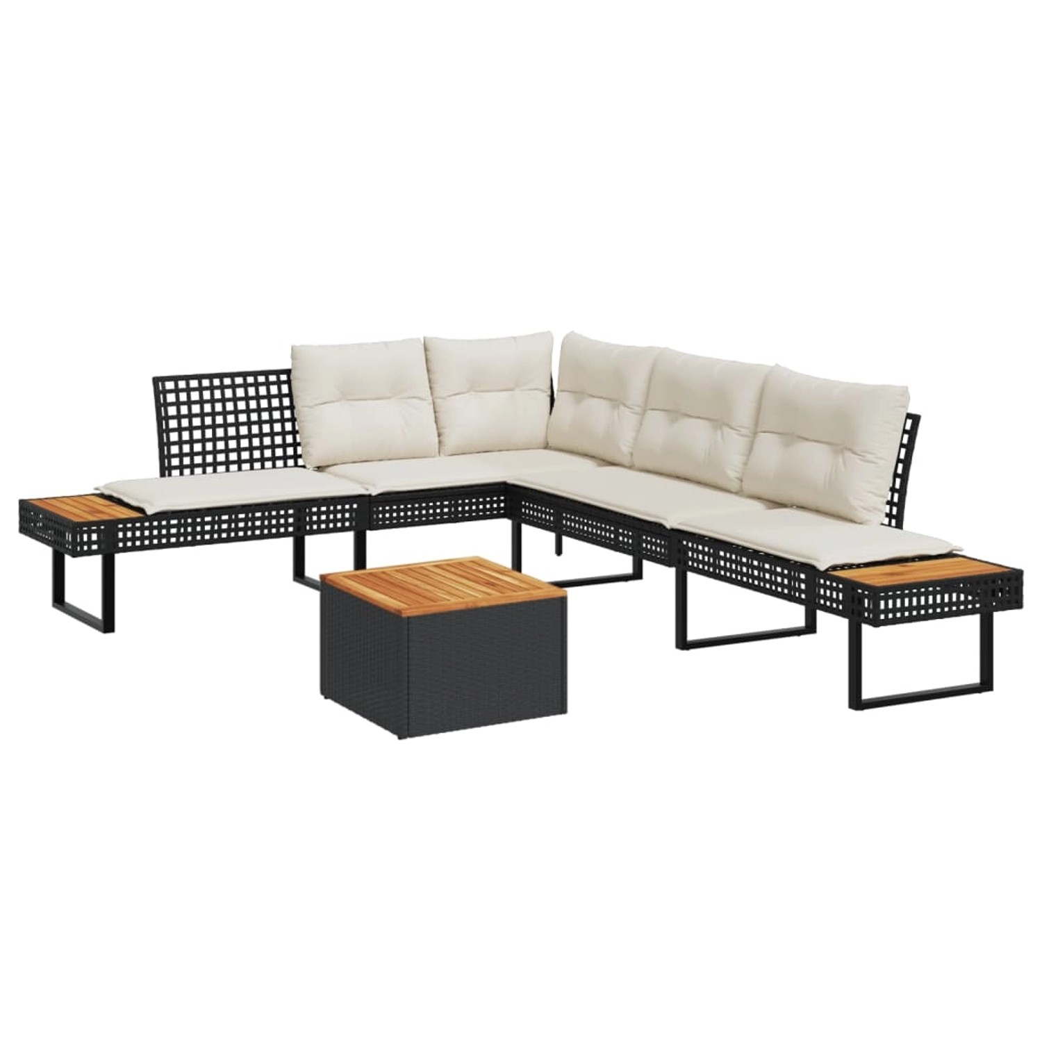 vidaXL 2-Tlg Garten-Sofagarnitur mit Kissen Schwarz Poly Rattan 3277497 günstig online kaufen