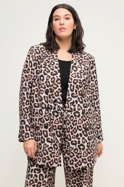 Studio Untold Blusenblazer Blazer Straight Fit doppelreihig Leoprint Langar günstig online kaufen