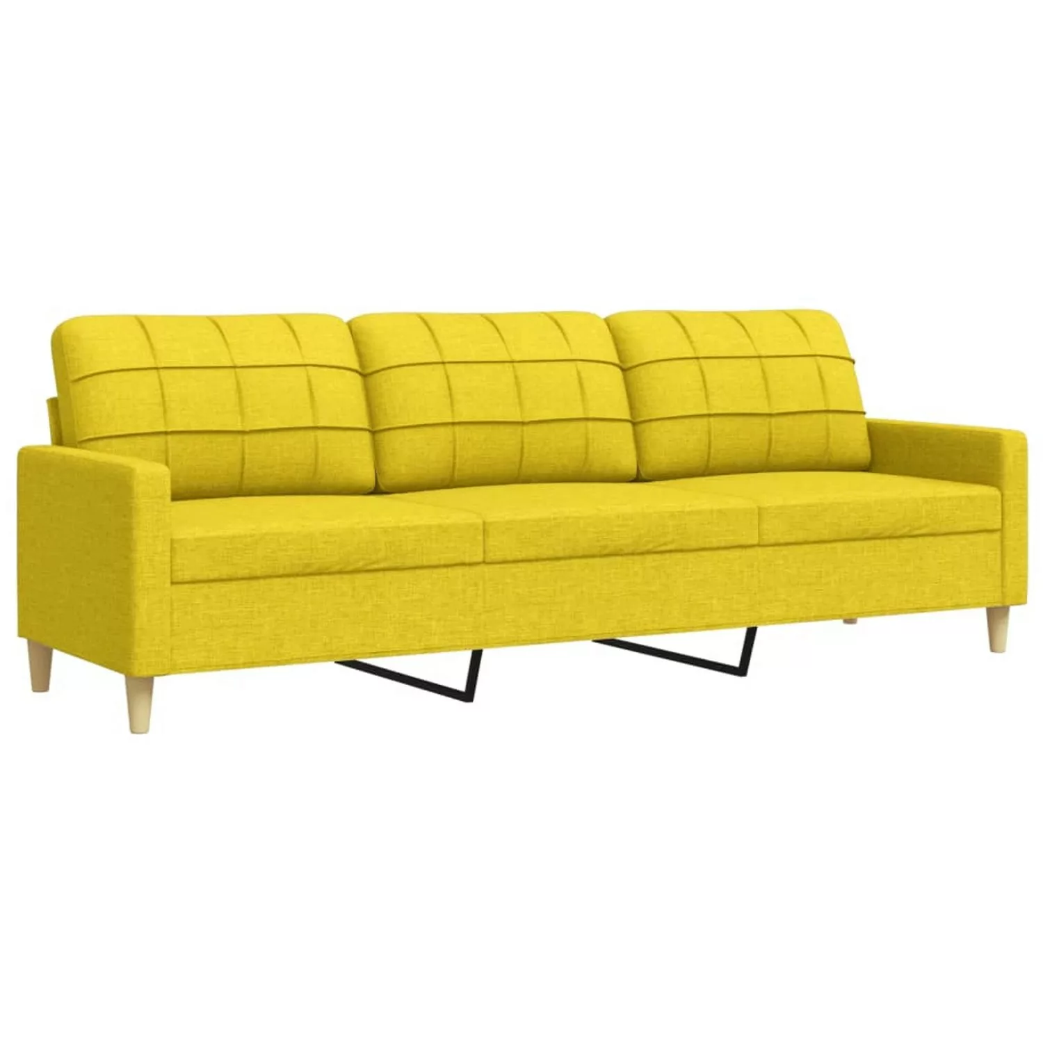 vidaXL 3-Sitzer-Sofa Hellgelb 210 cm Stoff 2153233 günstig online kaufen