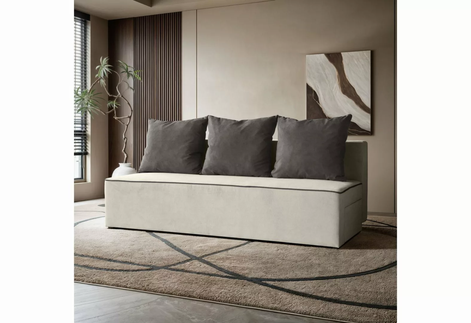 Beautysofa Sofa RICO, Dreisitzer, mit Schlaffunktion, mit Bettkasten, Polst günstig online kaufen