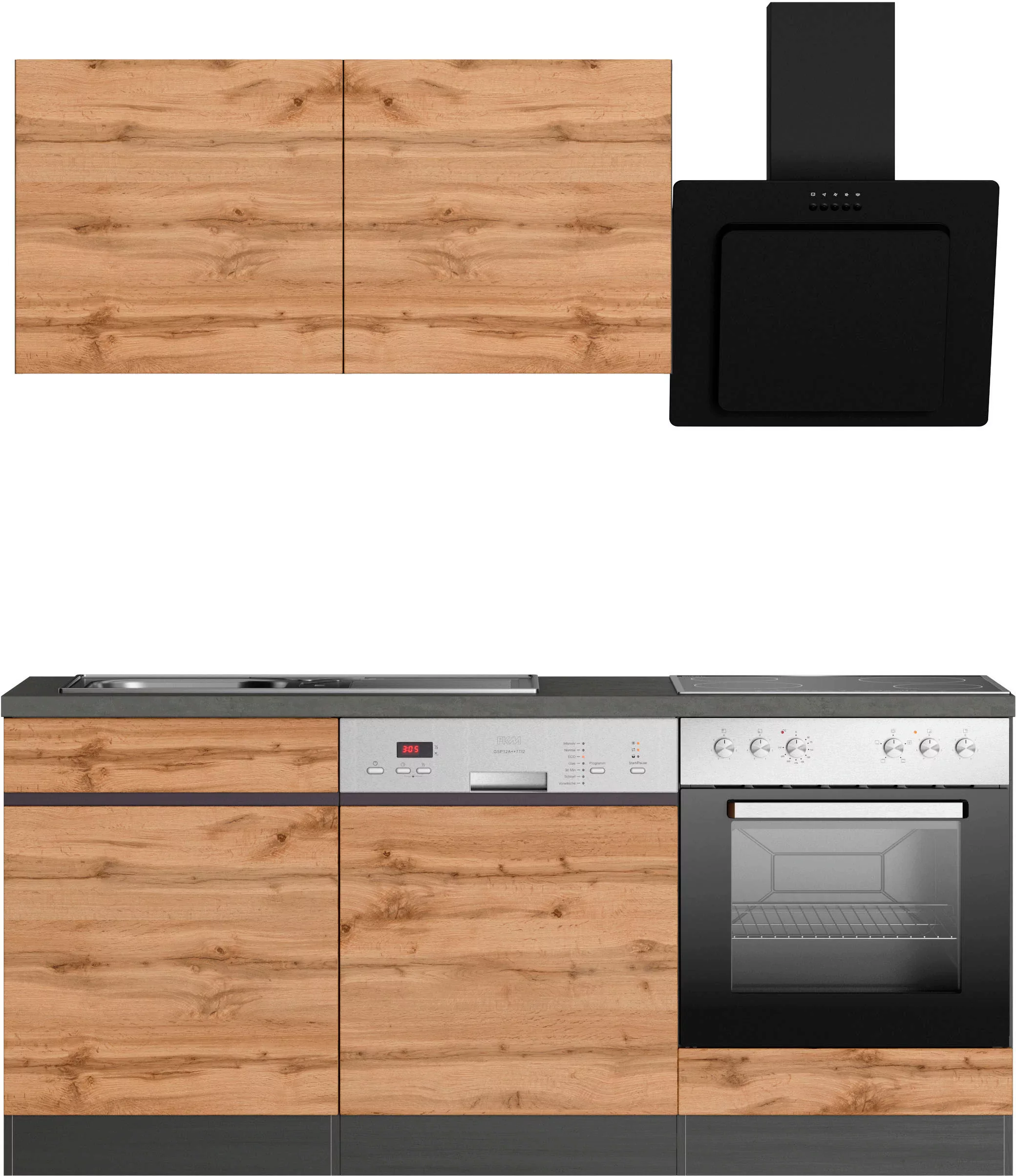 Kochstation Küche "KS-Riesa", Stellbreite 180 cm, wahlweise mit oder ohne E günstig online kaufen