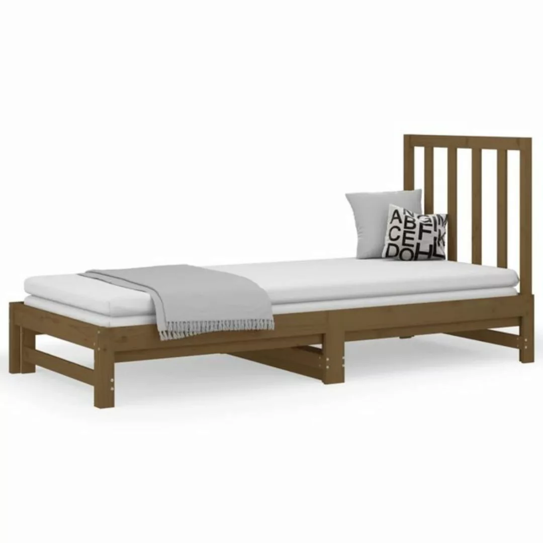 furnicato Bett Tagesbett Ausziehbar Honigbraun 2x(90x200) cm Massivholz Kie günstig online kaufen