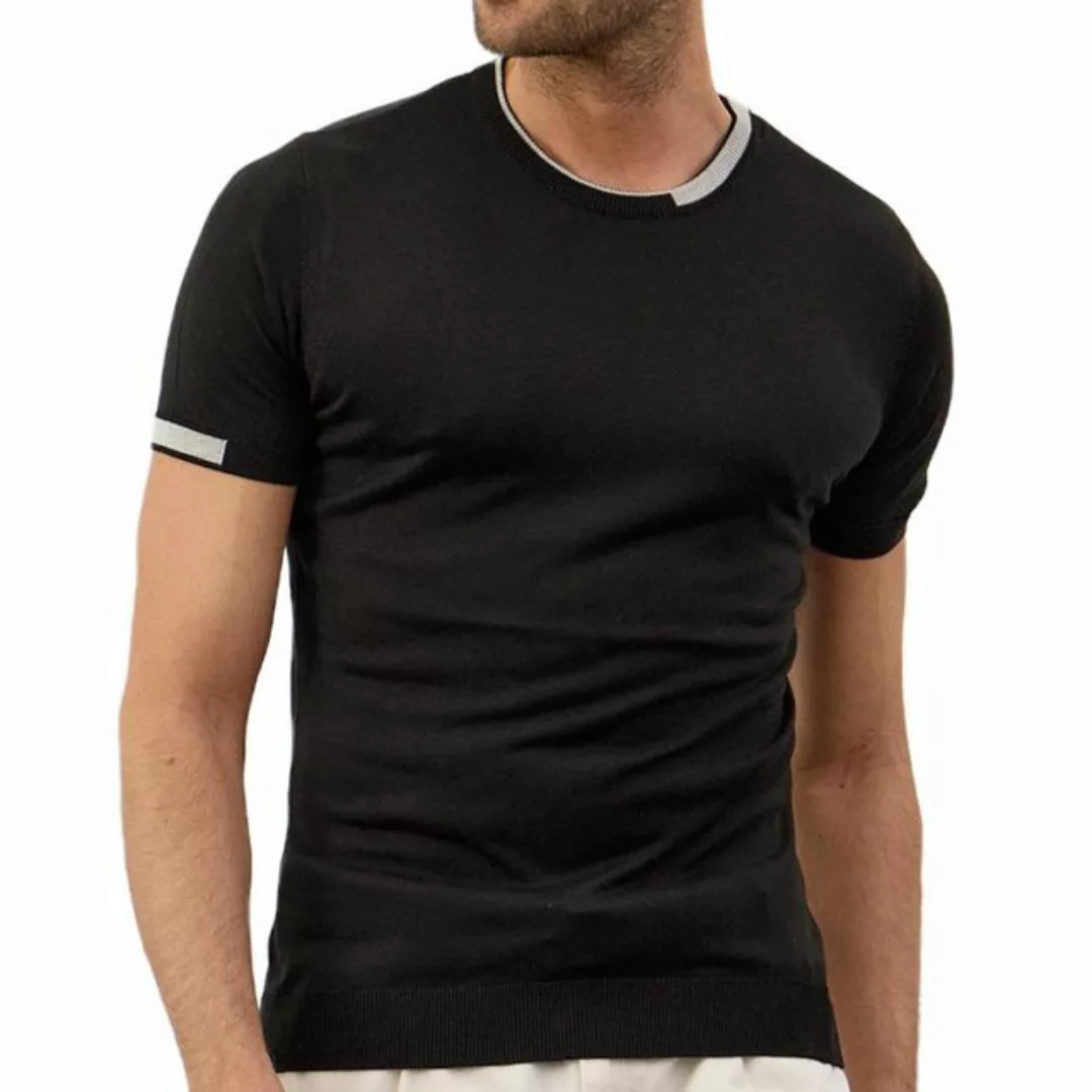 danger Poloshirt Herren Strick-T-Shirt – Rundhals, Schmale Passform, Modisc günstig online kaufen