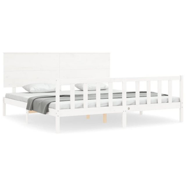 vidaXL Bett Massivholzbett ohne Matratze Weiß 200x200 cm Kiefernholz günstig online kaufen