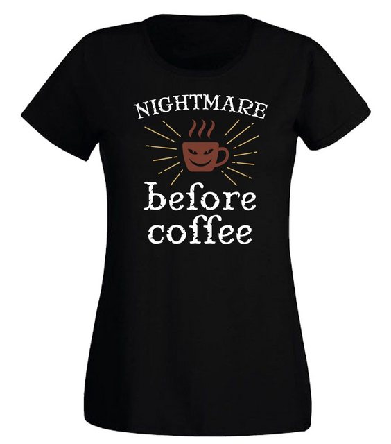 G-graphics T-Shirt Damen T-Shirt - Nightmare before coffee mit trendigem Fr günstig online kaufen