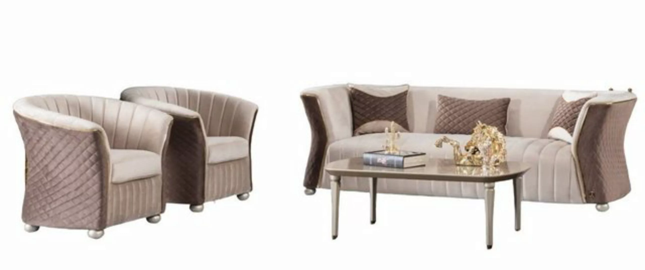 JVmoebel Sofa Polster Garnitur Sofas Couch Designer Sofagarnitur 3+1+1, Mad günstig online kaufen