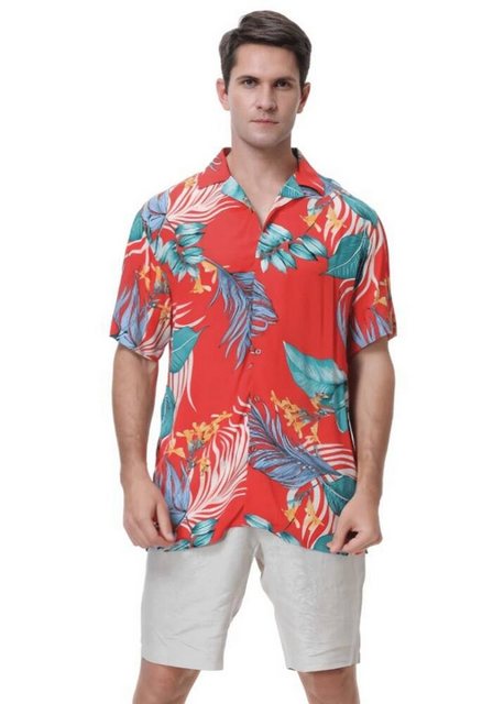 YRIIOMO Hawaiihemd Herren Freizeit Sommershirt mit bedruckten Kurzarmen, ei günstig online kaufen