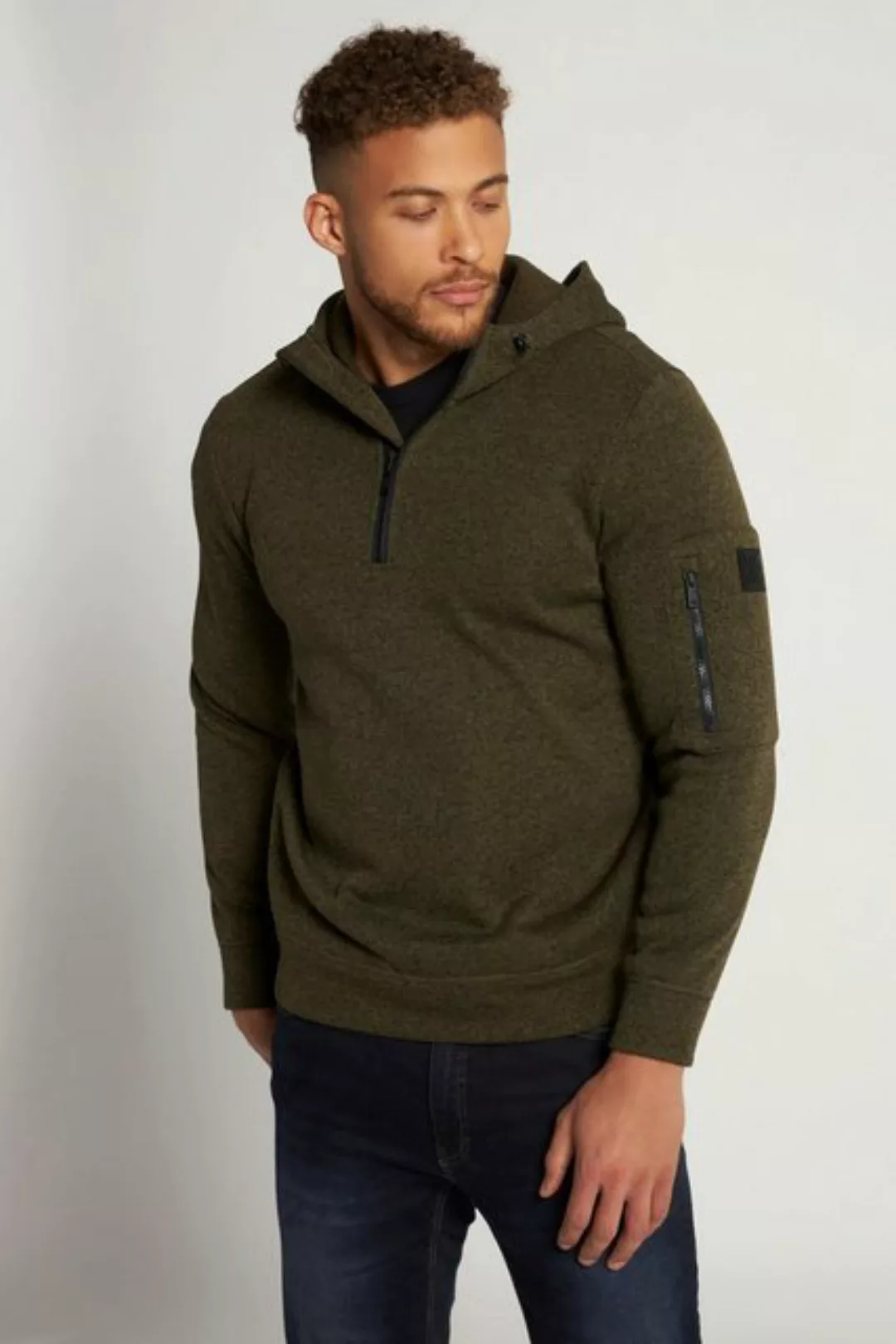 JP1880 Sweatshirt Strickfleece-Hoodie Kapuze halber Zipper günstig online kaufen