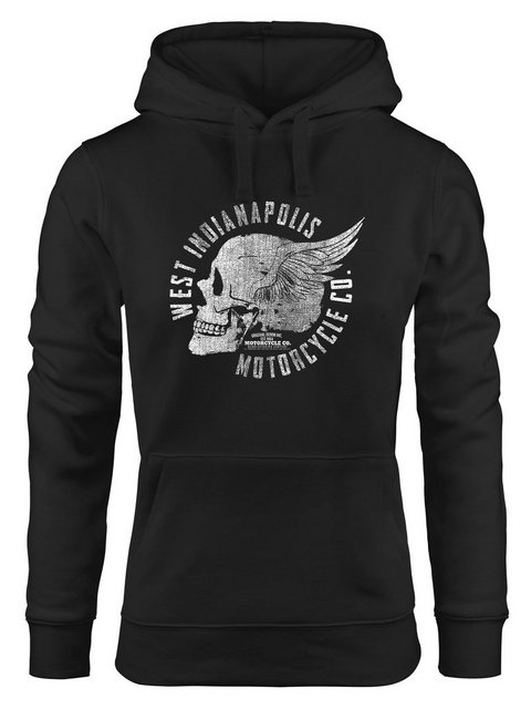 Neverless Hoodie Hoodie Damen Totenkopf Flügel Motorrad Biker Skull Wings V günstig online kaufen