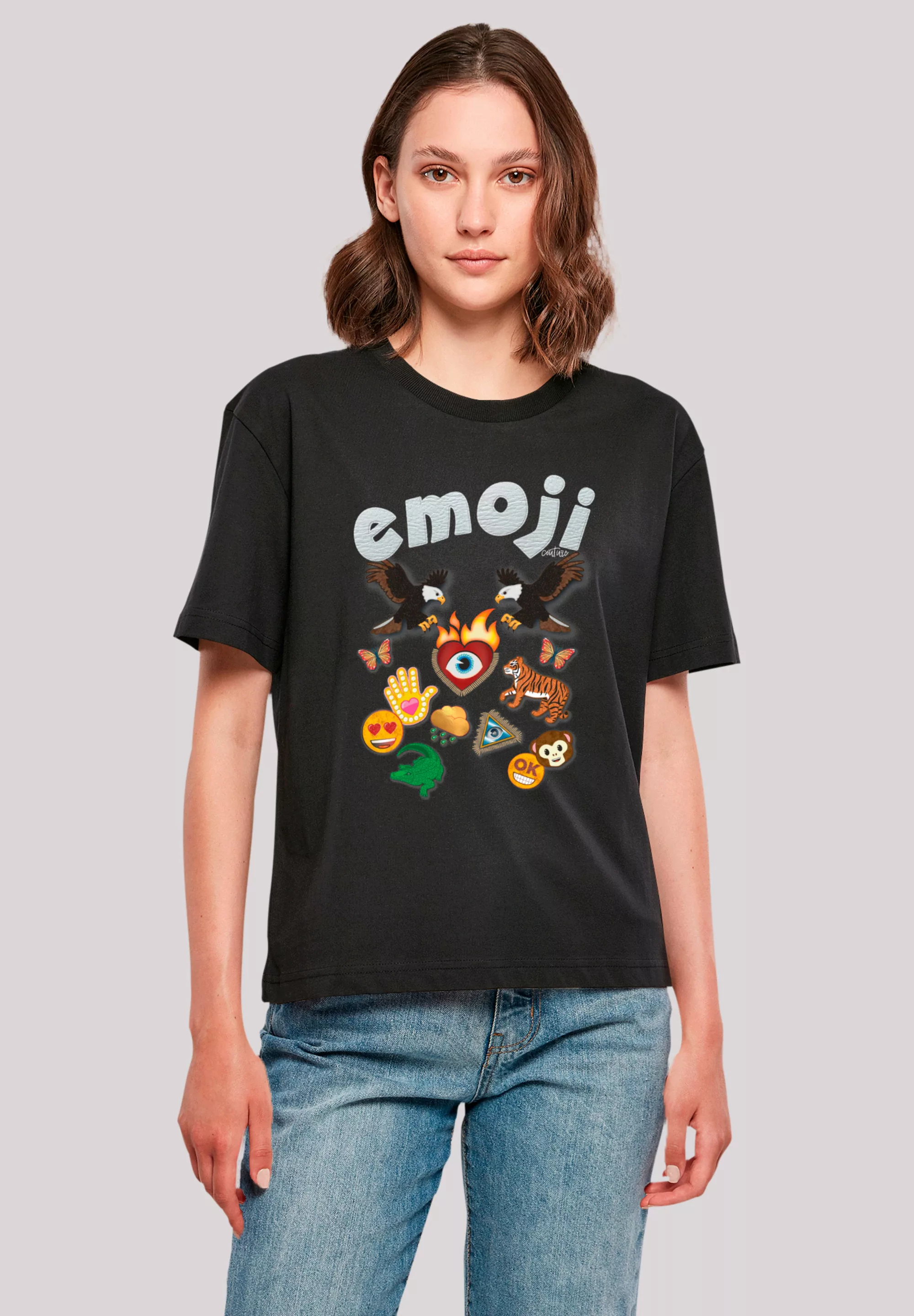 F4NT4STIC T-Shirt "emoji couture logo with icons", Premium Qualität günstig online kaufen