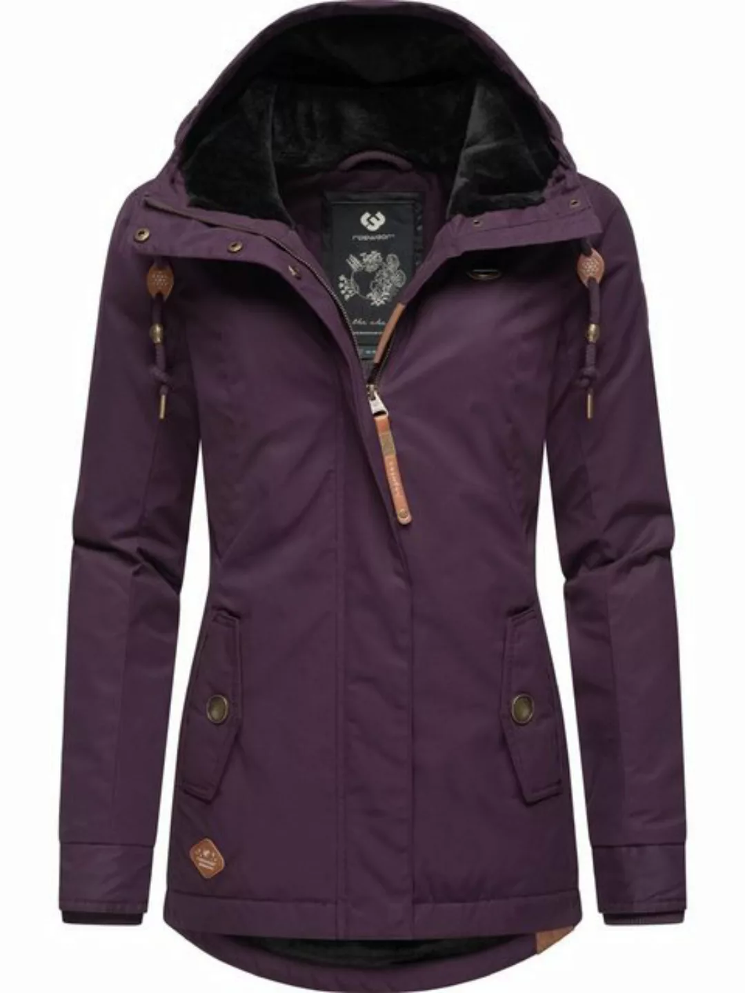 Ragwear Winterjacke Monade Damen Winterparka mit Kapuze und m. Fleece gefüt günstig online kaufen