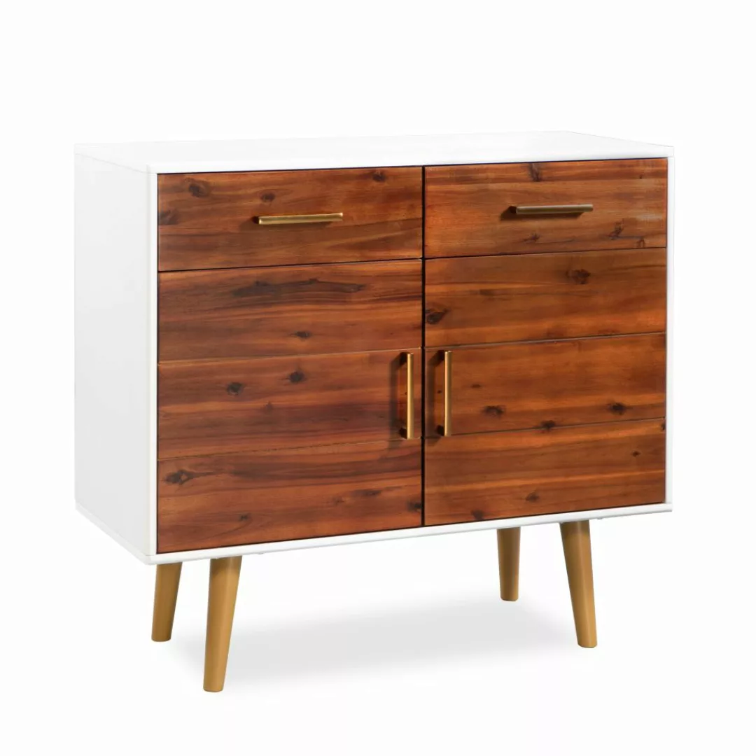 Sideboard Akazienholz Massiv 90 X 33,5 X 83 Cm günstig online kaufen