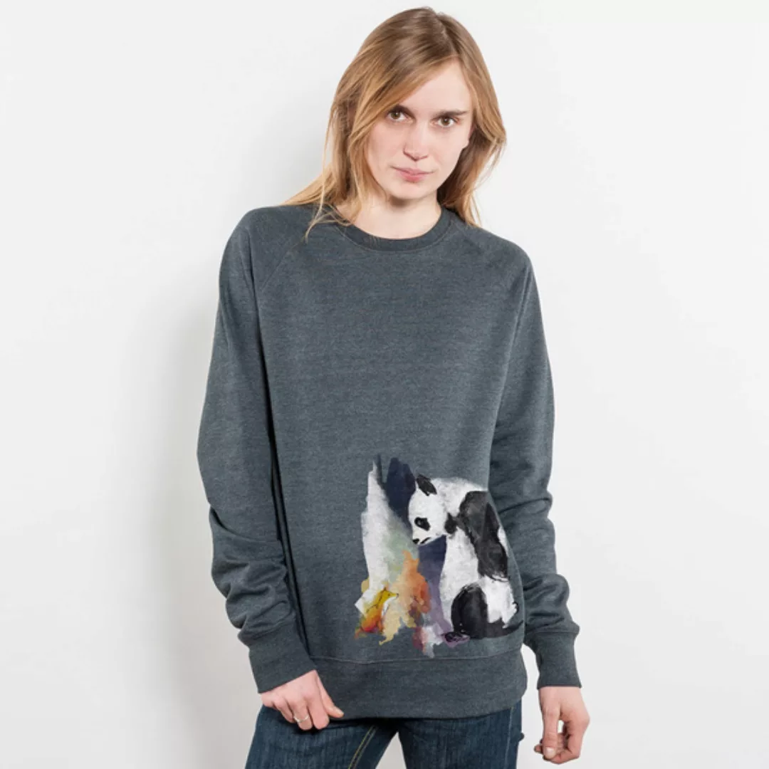 Life In Vanilla Panda And Fox Unisex Recycled Organic Sweatshirt günstig online kaufen