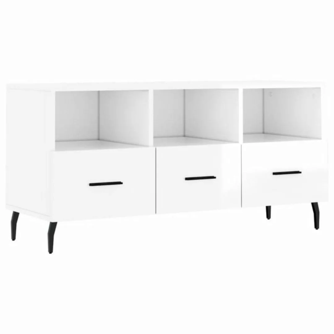 vidaXL TV-Schrank TV-Schrank Hochglanz-Weiß 102x36x50 cm Spanplatte günstig online kaufen