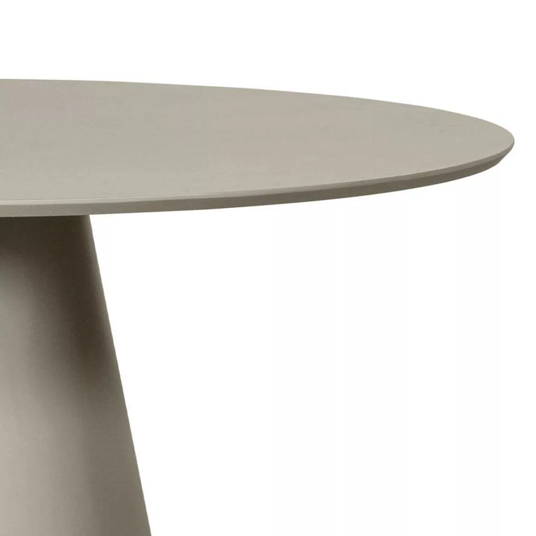 Skandi Esstisch Beige mit runder Tischplatte 120 cm breit günstig online kaufen