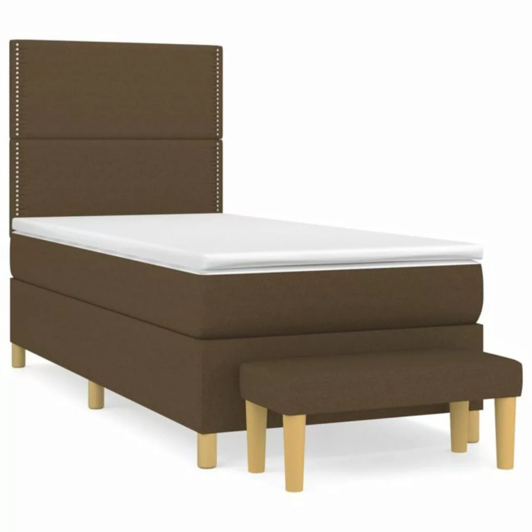 vidaXL Boxspringbett Boxspringbett mit Matratze und Fusshocker Stoff (90 x günstig online kaufen