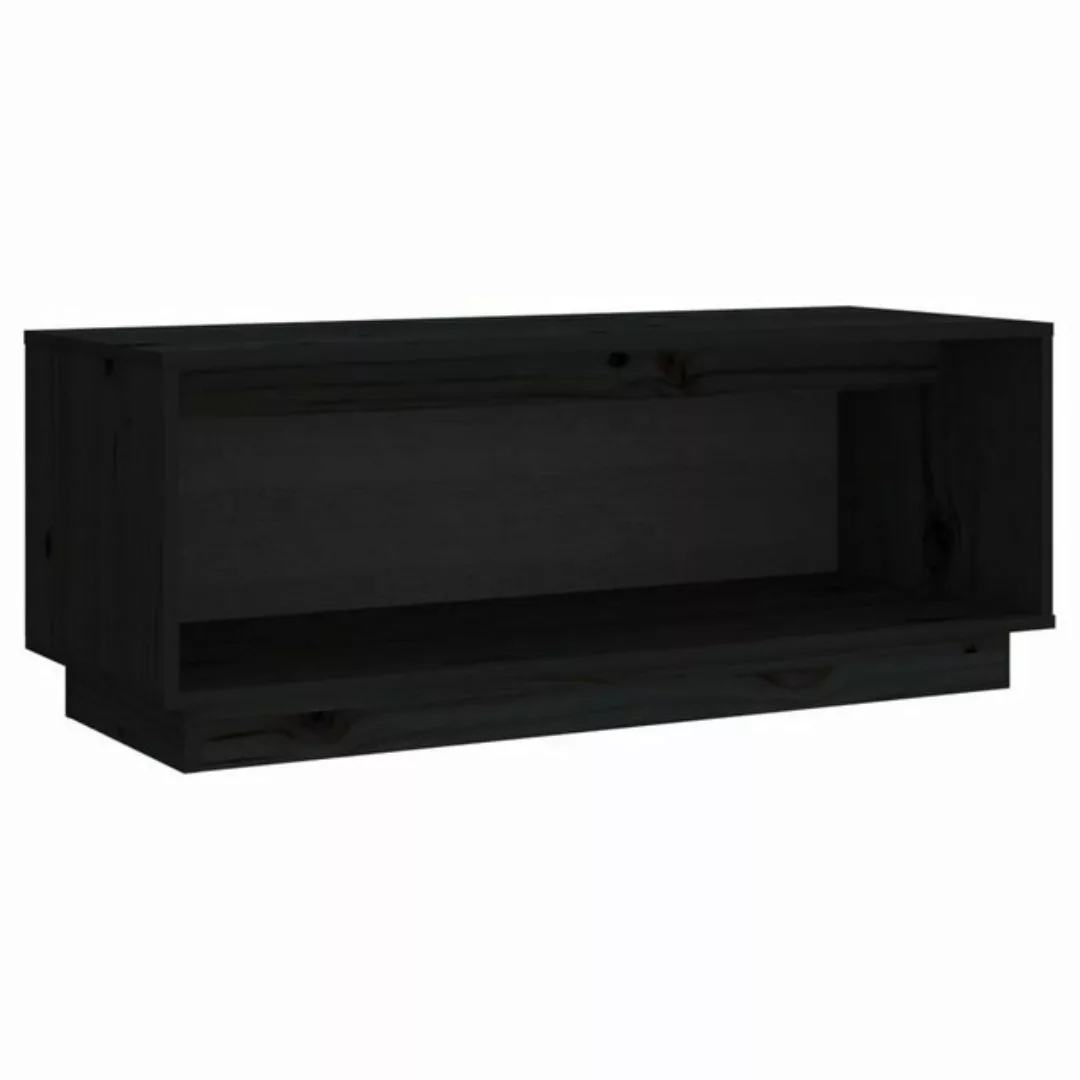 vidaXL TV-Schrank TV-Schrank Schwarz 90x35x35 cm Massivholz Kiefer (1-St) günstig online kaufen