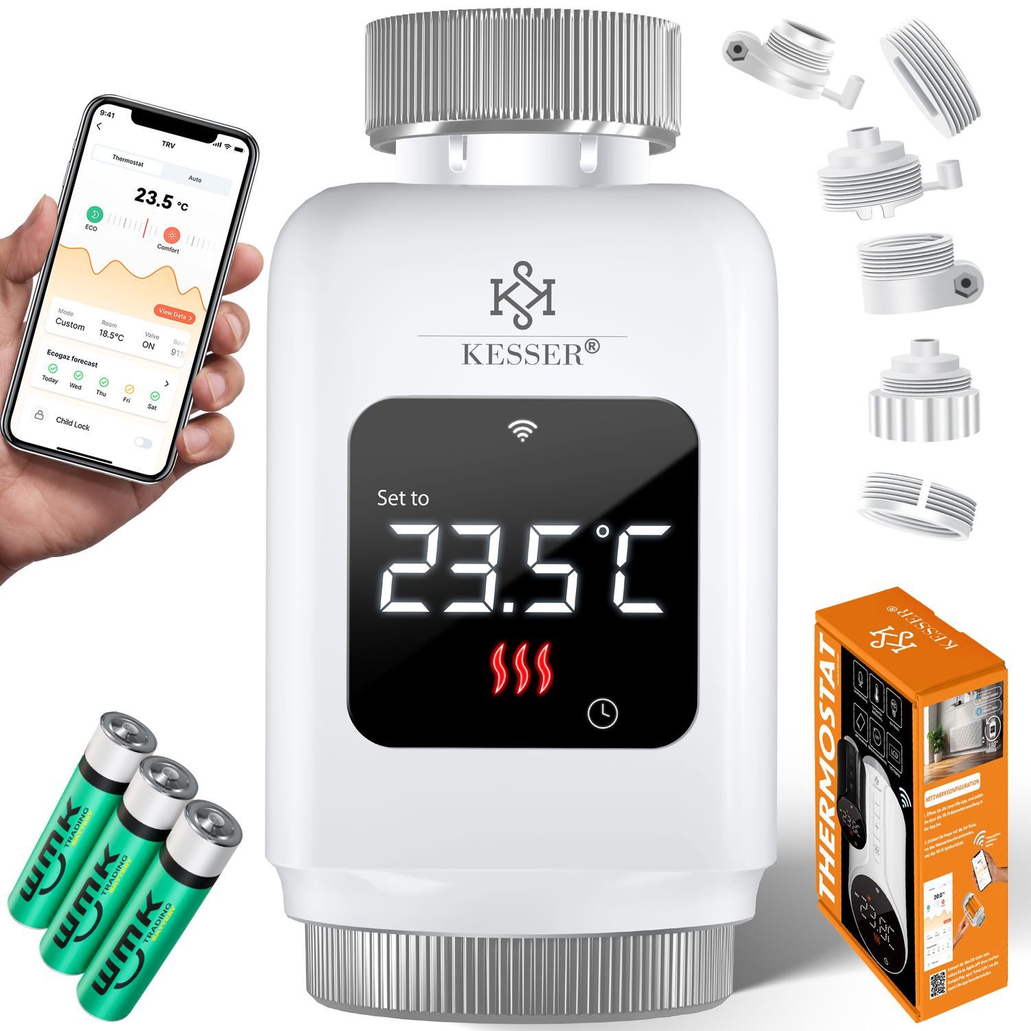 KESSER Heizkörperthermostat, Heizungsregler Smart Home Heizungssteuerung günstig online kaufen