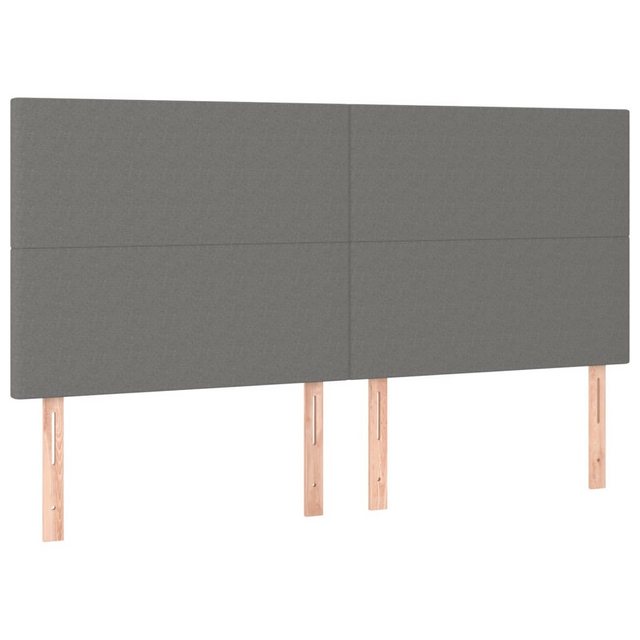 vidaXL Bett, Kopfteile 4 Stk. Dunkelgrau 100x5x78/88 cm Stoff günstig online kaufen