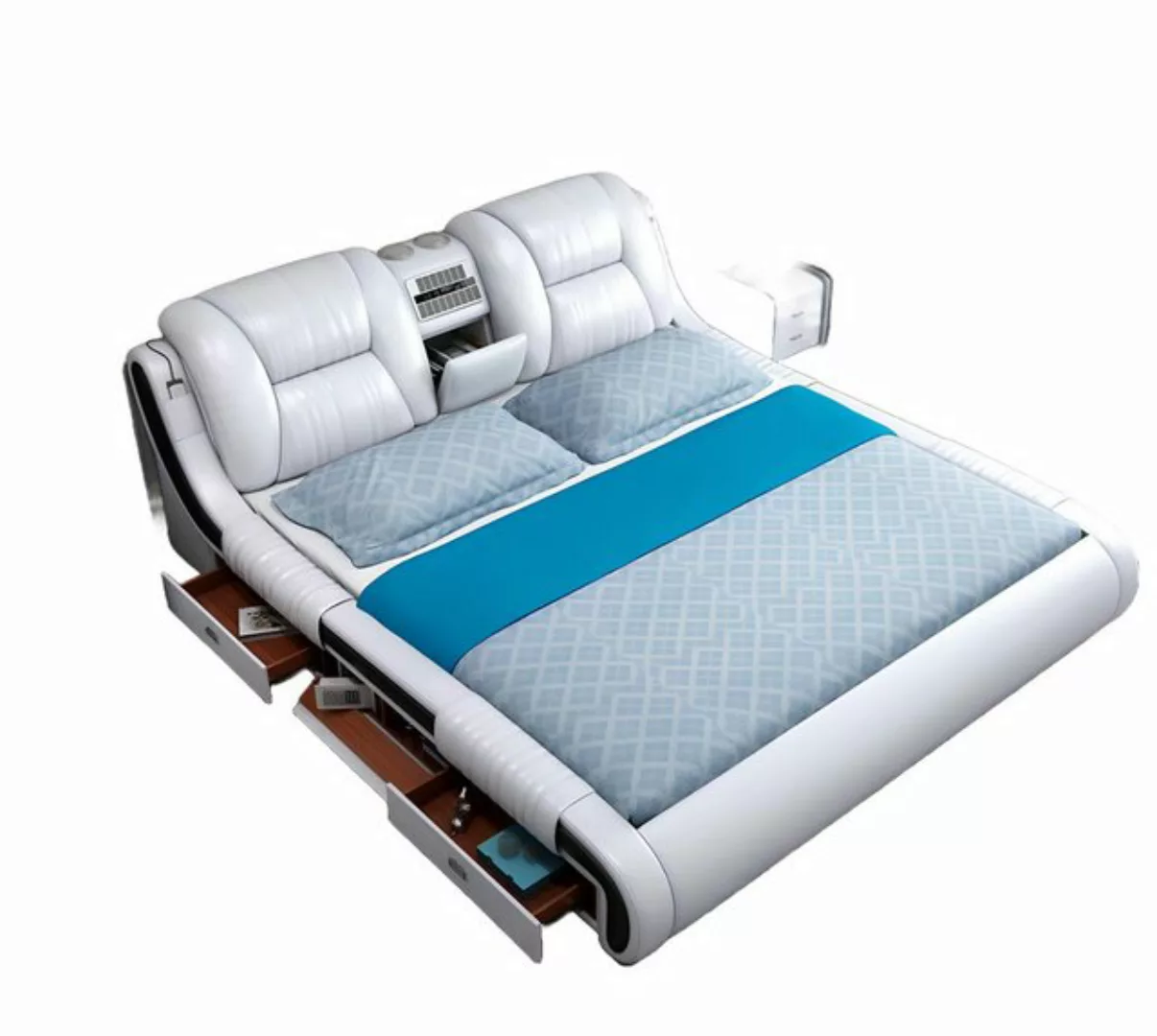 JVmoebel Bett Multifunktion Sofa Bett xxl Big Betten Boxen USB Hotel Leder günstig online kaufen