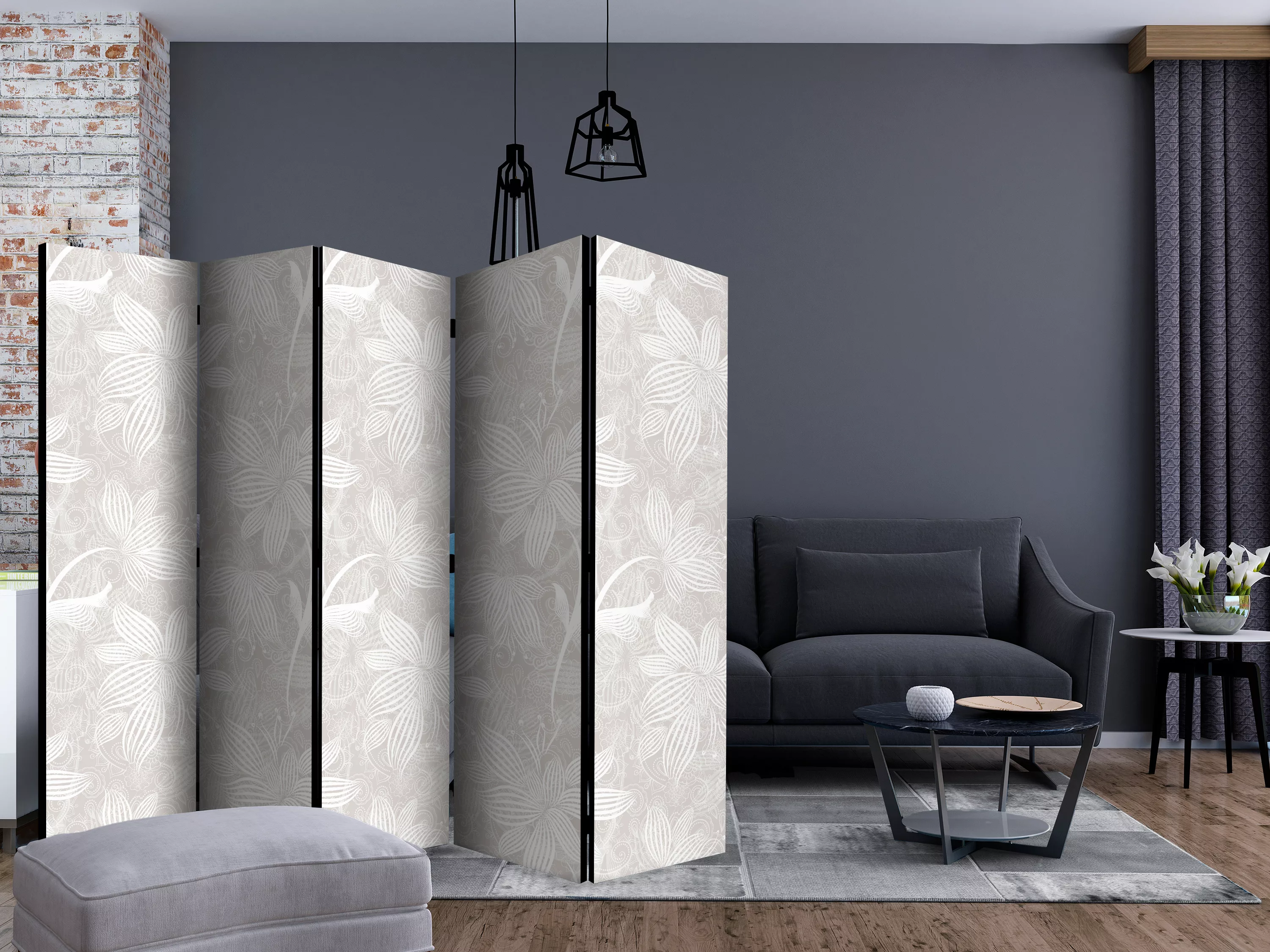 5-teiliges Paravent - Floral Elements Ii [room Dividers] günstig online kaufen