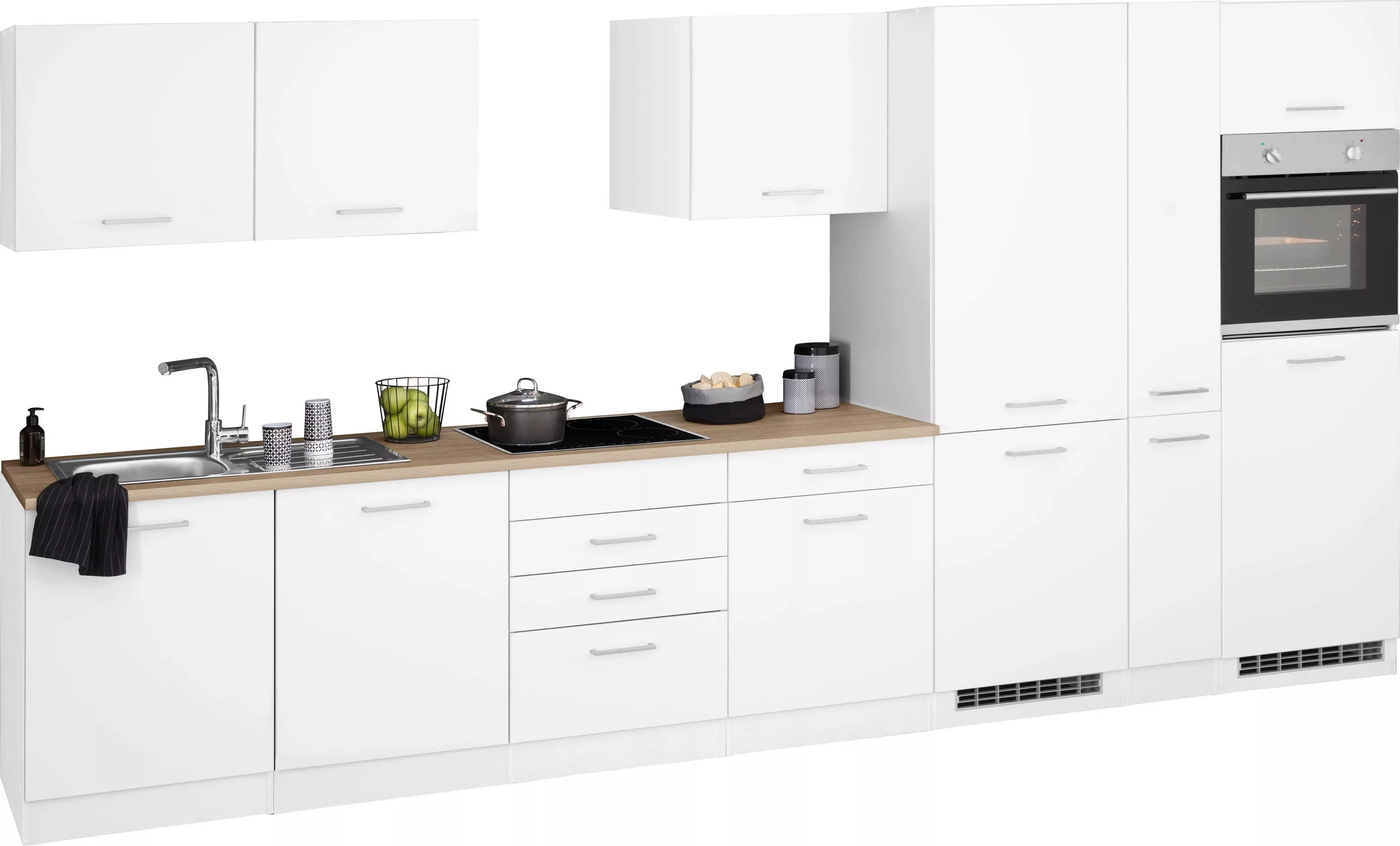 HELD MÖBEL Küchenzeile "Visby", ohne E-Geräte, Breite 390 cm für Kühl/Gerfr günstig online kaufen
