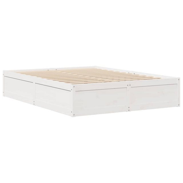 vidaXL Bett Massivholzbett Weiß 160x200 cm Kiefer günstig online kaufen