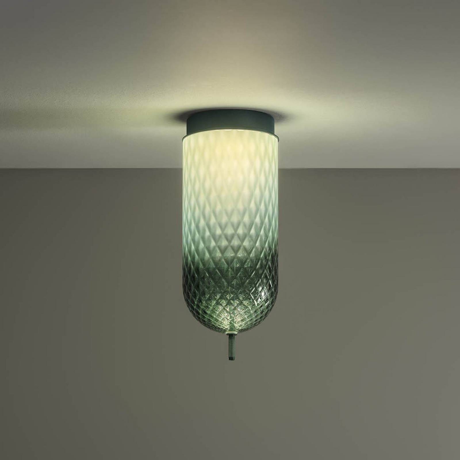 OLEV LED-Deckenlampe Curuba, grün, Glas, Höhe 40 cm, 2.700 K günstig online kaufen
