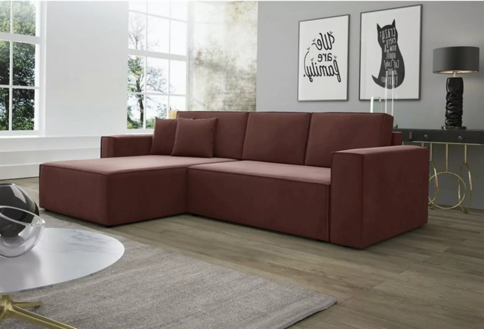 Fun Möbel Ecksofa Ecksofa Schlafsofa Sofa CONOR Stoff oder Kunstleder, inkl günstig online kaufen