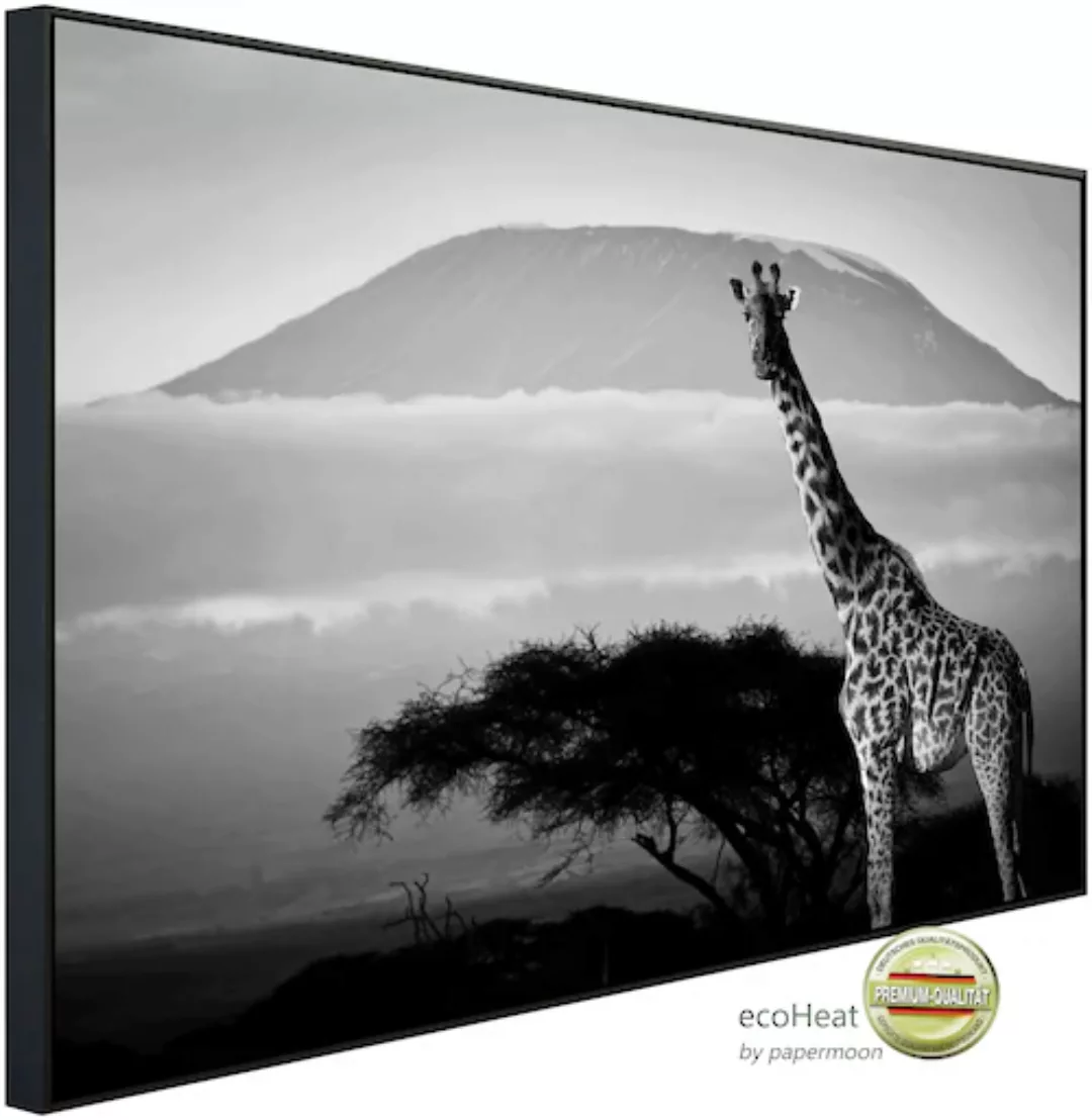 Papermoon Infrarotheizung »Giraffe mit Landschaft Schwarz & Weiß« günstig online kaufen