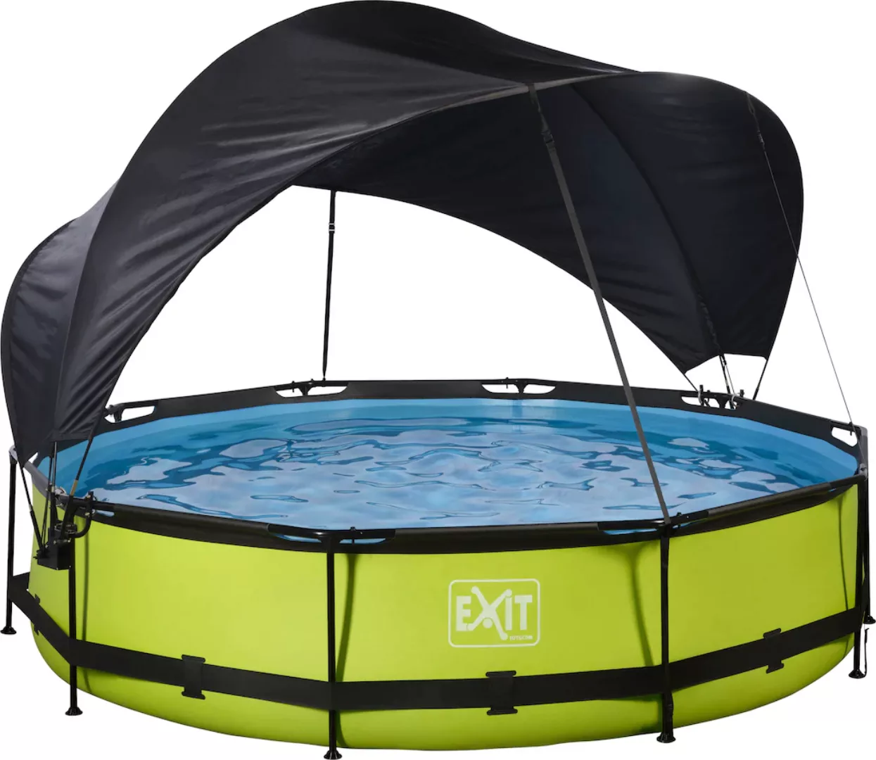 EXIT Lime Pool Grün ø 360 x 76 cm m. Filterpumpe u. Sonnensegel günstig online kaufen