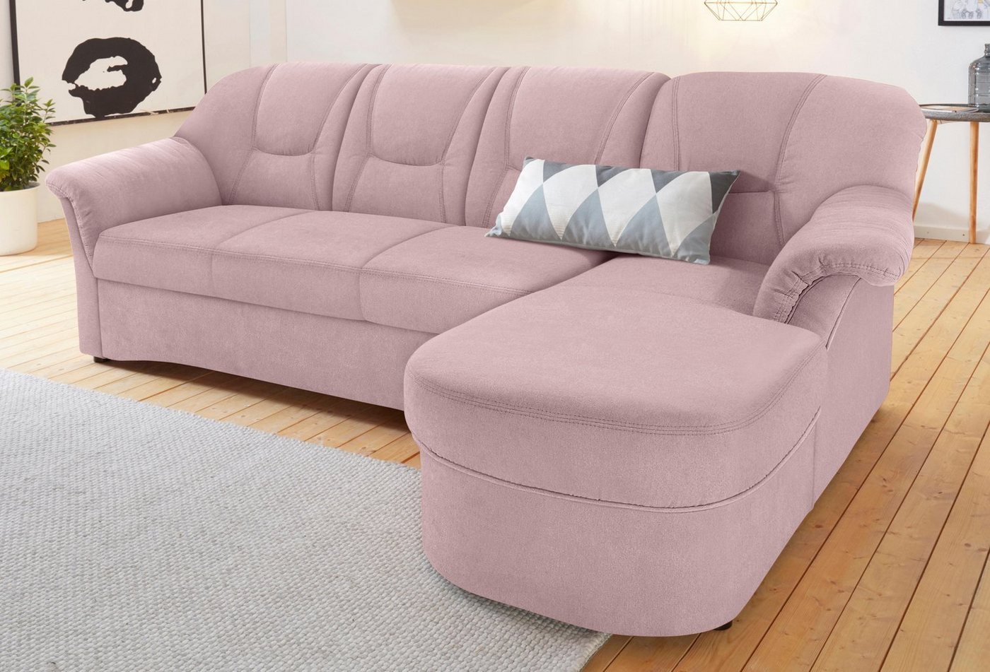 DOMO collection Ecksofa "Sarafina L-Form", wahlweise mit Bettfunktion, opti günstig online kaufen