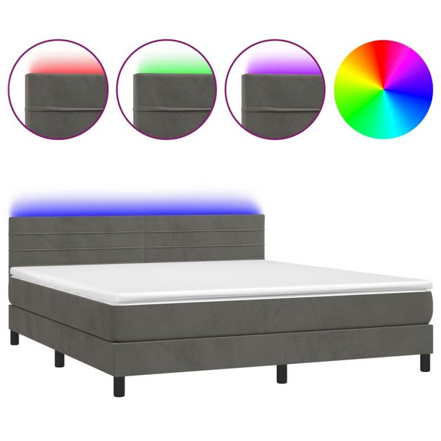 vidaXL Boxspringbett Bett Boxspringbett mit Matratze & LED Samt (160 x 200 günstig online kaufen