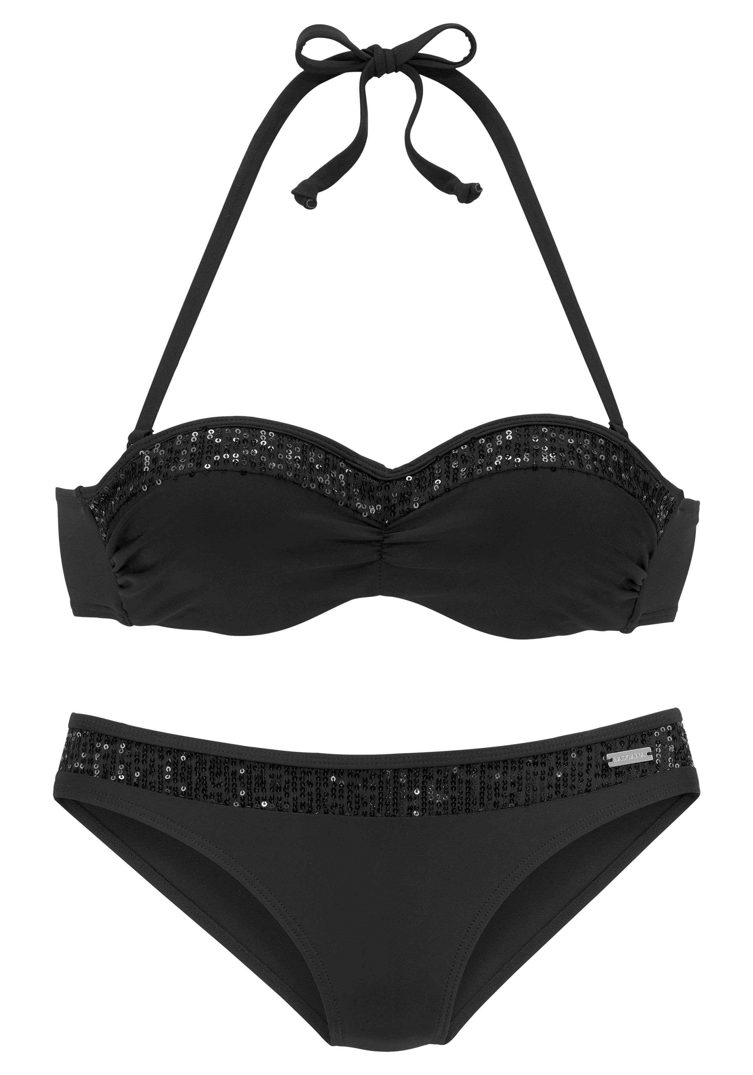 Bruno Banani Bügel-Bandeau-Bikini, mit Pailletten günstig online kaufen