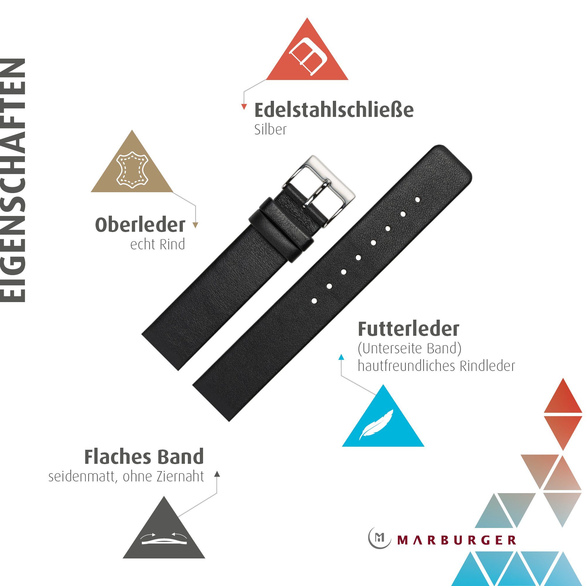 MARBURGER Uhrenarmband 16mm Leder passend für günstig online kaufen