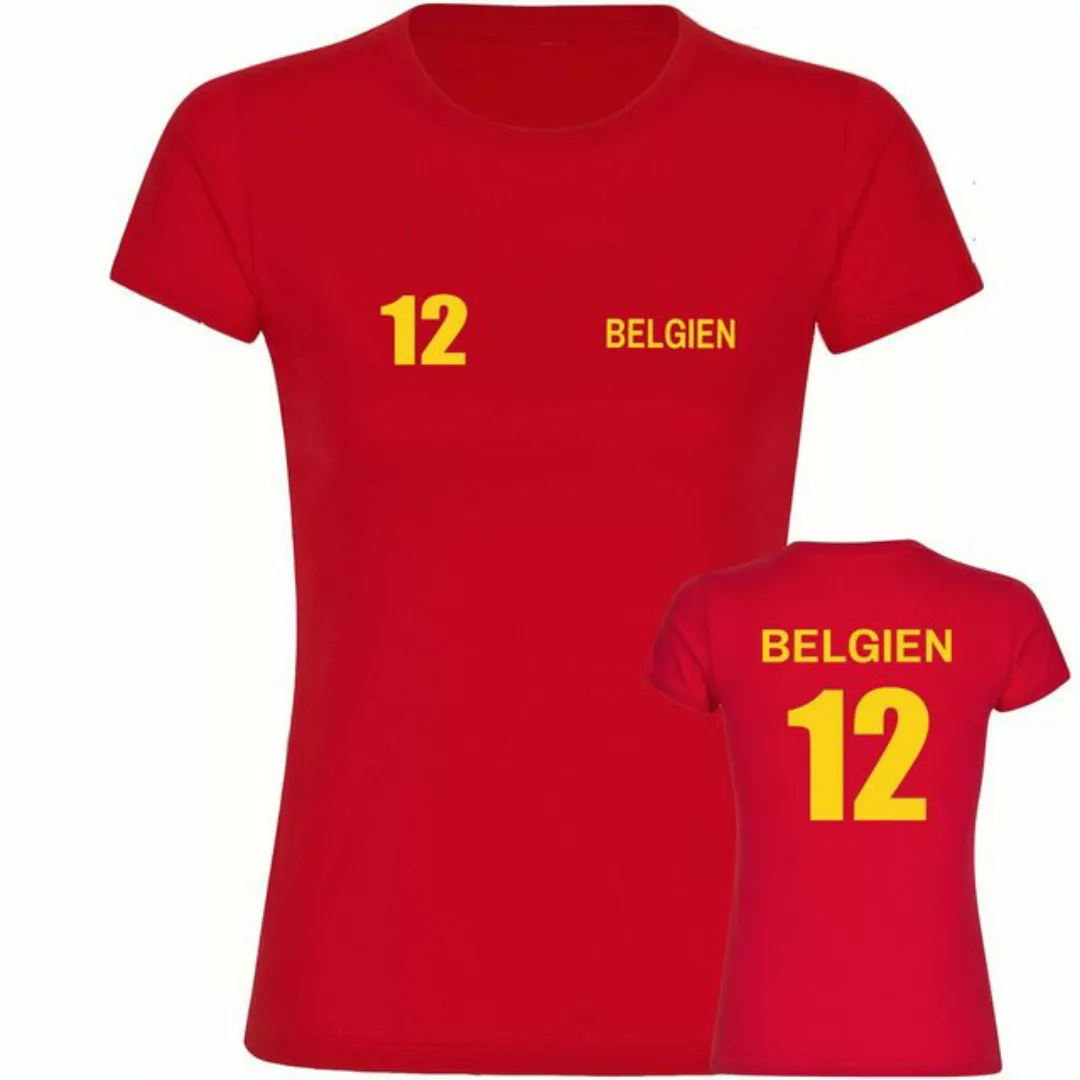 multifanshop T-Shirt Damen Belgien - Trikot Nummer 12 - Frauen günstig online kaufen