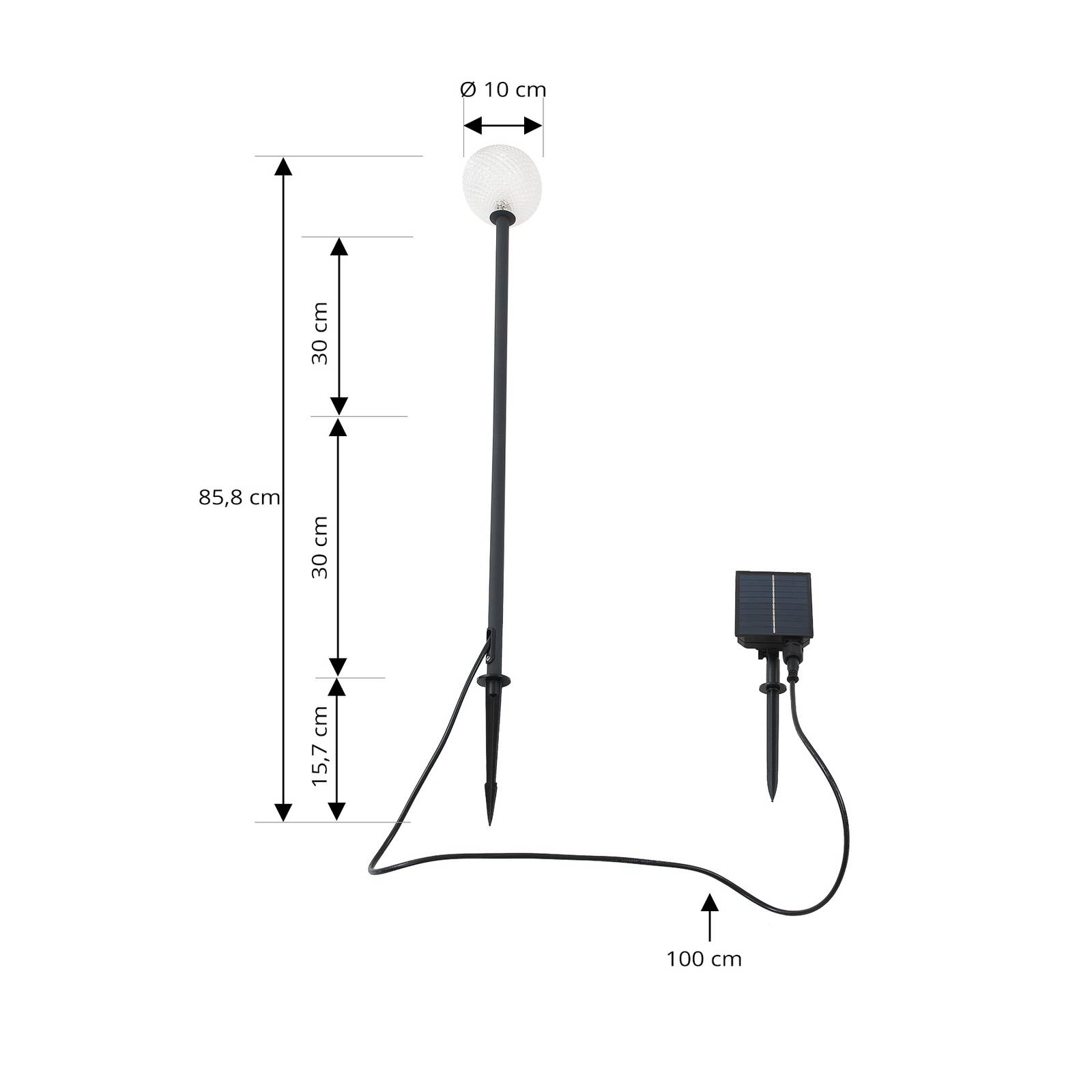 Lindby LED-Solarleuchte Brindley, schwarz, Glas, IP65 günstig online kaufen