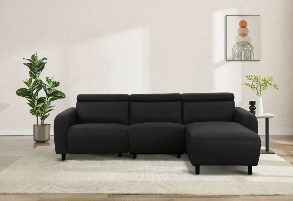 Home affaire Ecksofa "SKAANE Lederoptik, L-Form, 274 cm, manuelle u. elektr günstig online kaufen