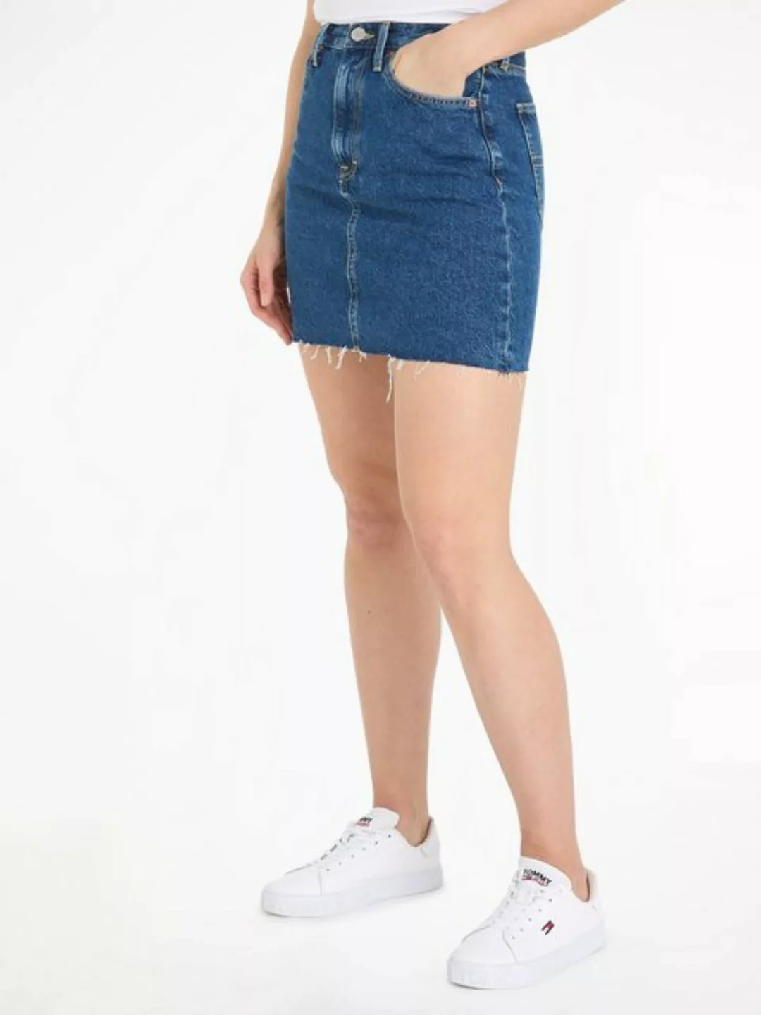 Tommy Jeans Jeansrock "MOM UH SKIRT AH4035", Webrock mit Logostickerei günstig online kaufen