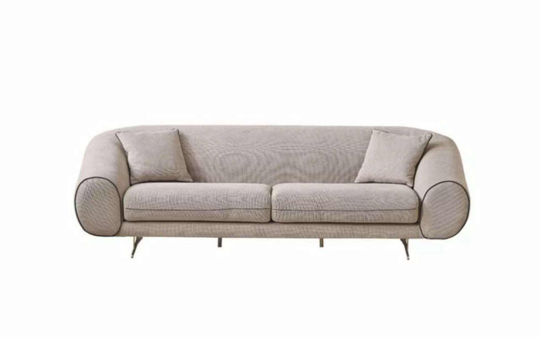 Xlmoebel 3-Sitzer Stilvolle Beige Wohnzimmercouch 3-Sitzer Luxus Polster De günstig online kaufen