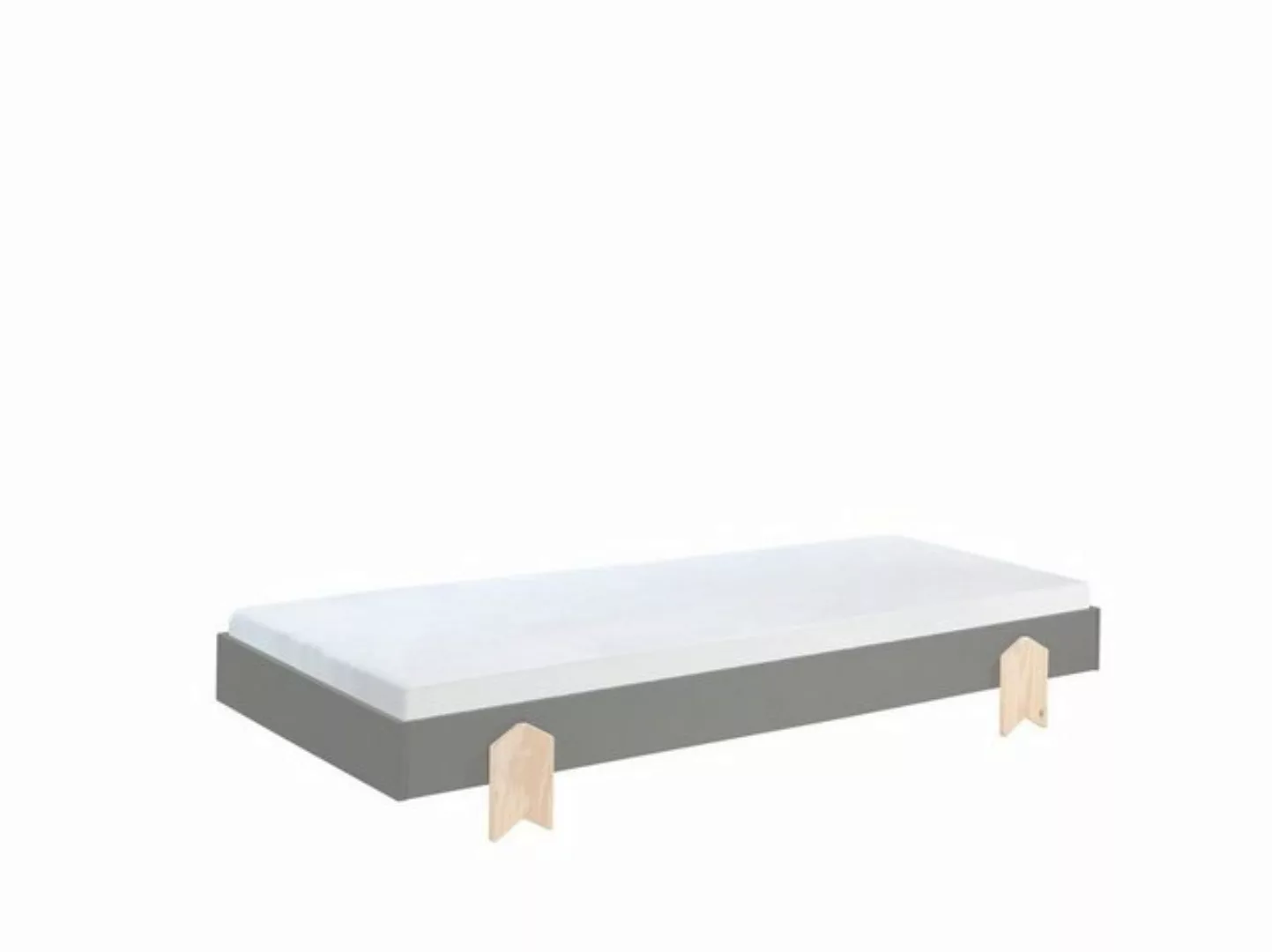 Natur24 Kinderbett Einzelbett/Stapelbett One Modulo 90x200cm MDF Grau günstig online kaufen